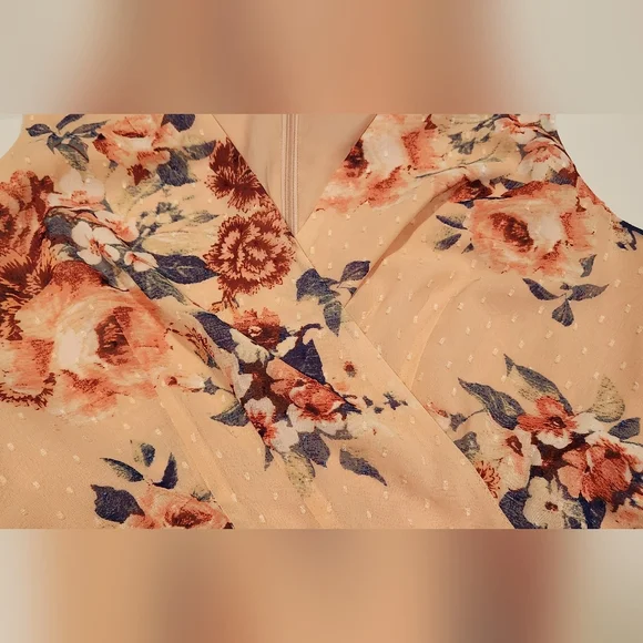 Eliza J Pink Floral Wrap Dress Sz 14 - Picture 7 of 10